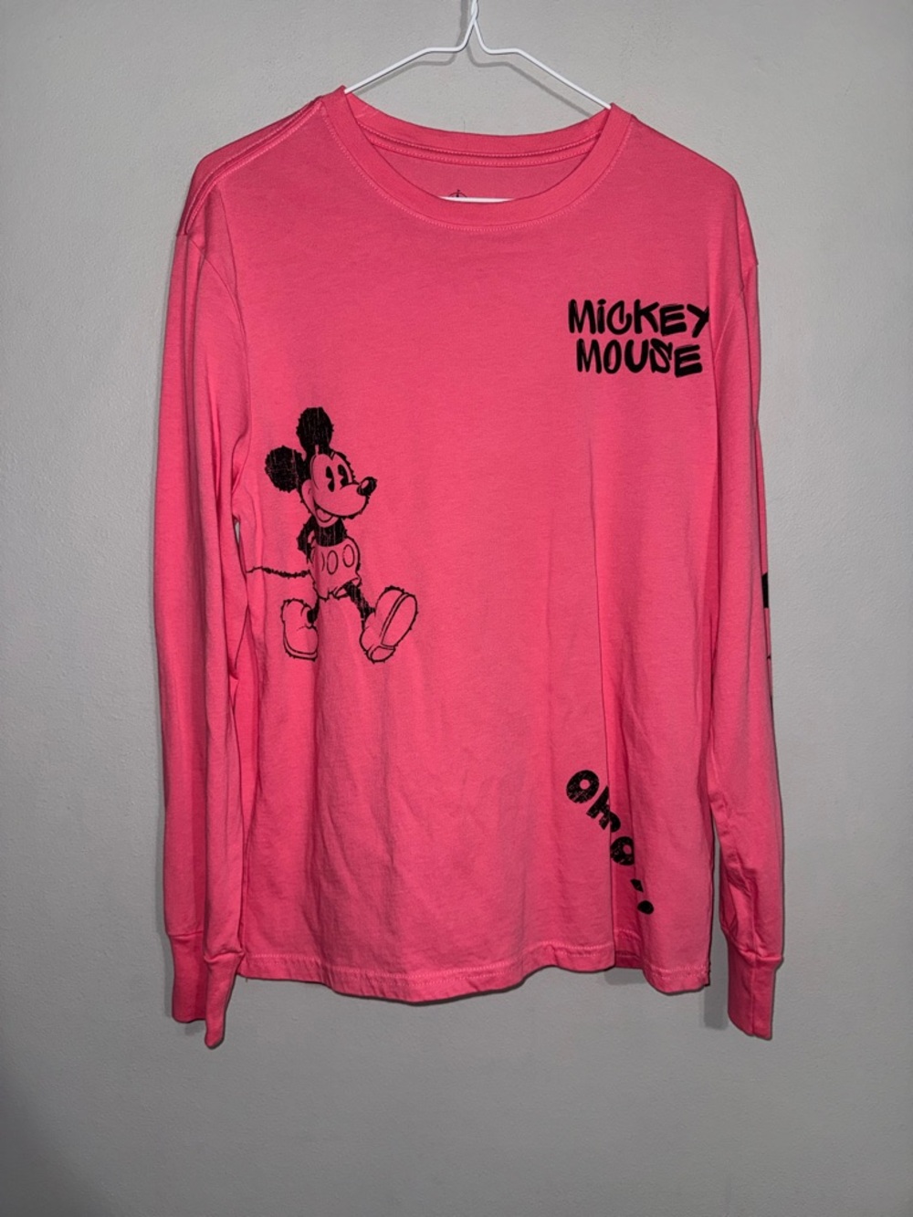 Women’s Mickey Mouse Long-Sleeve Tee - Pink Size Small